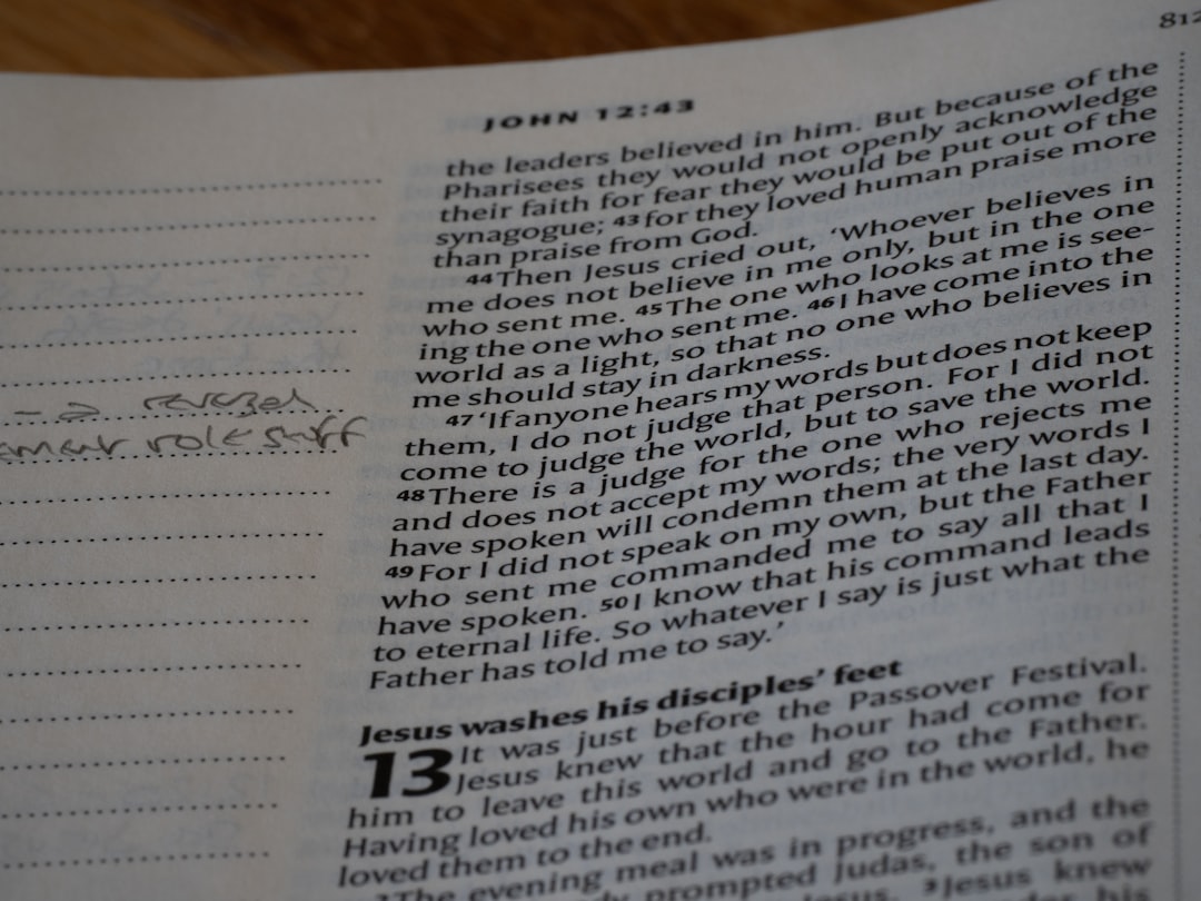 A close up of an open book on a table